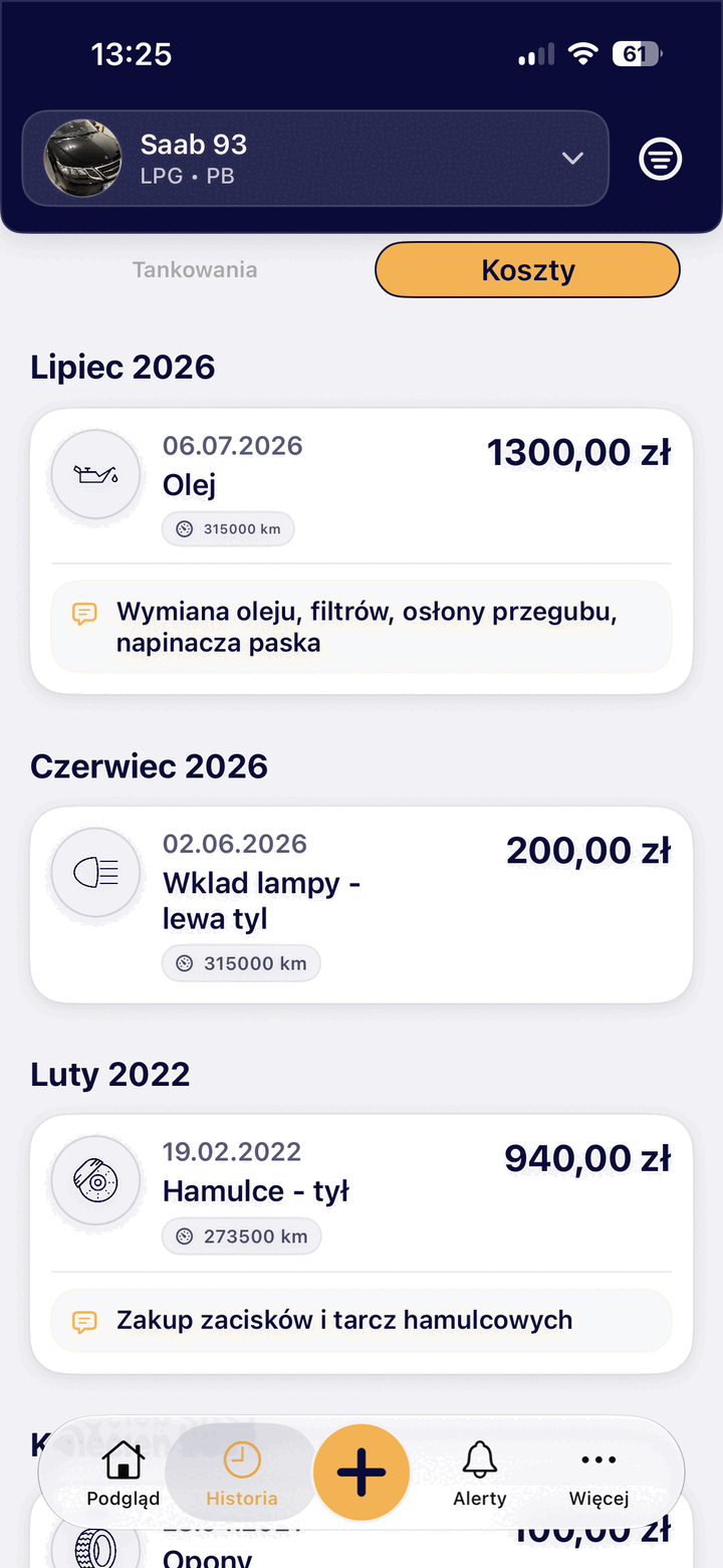Historia wpisów